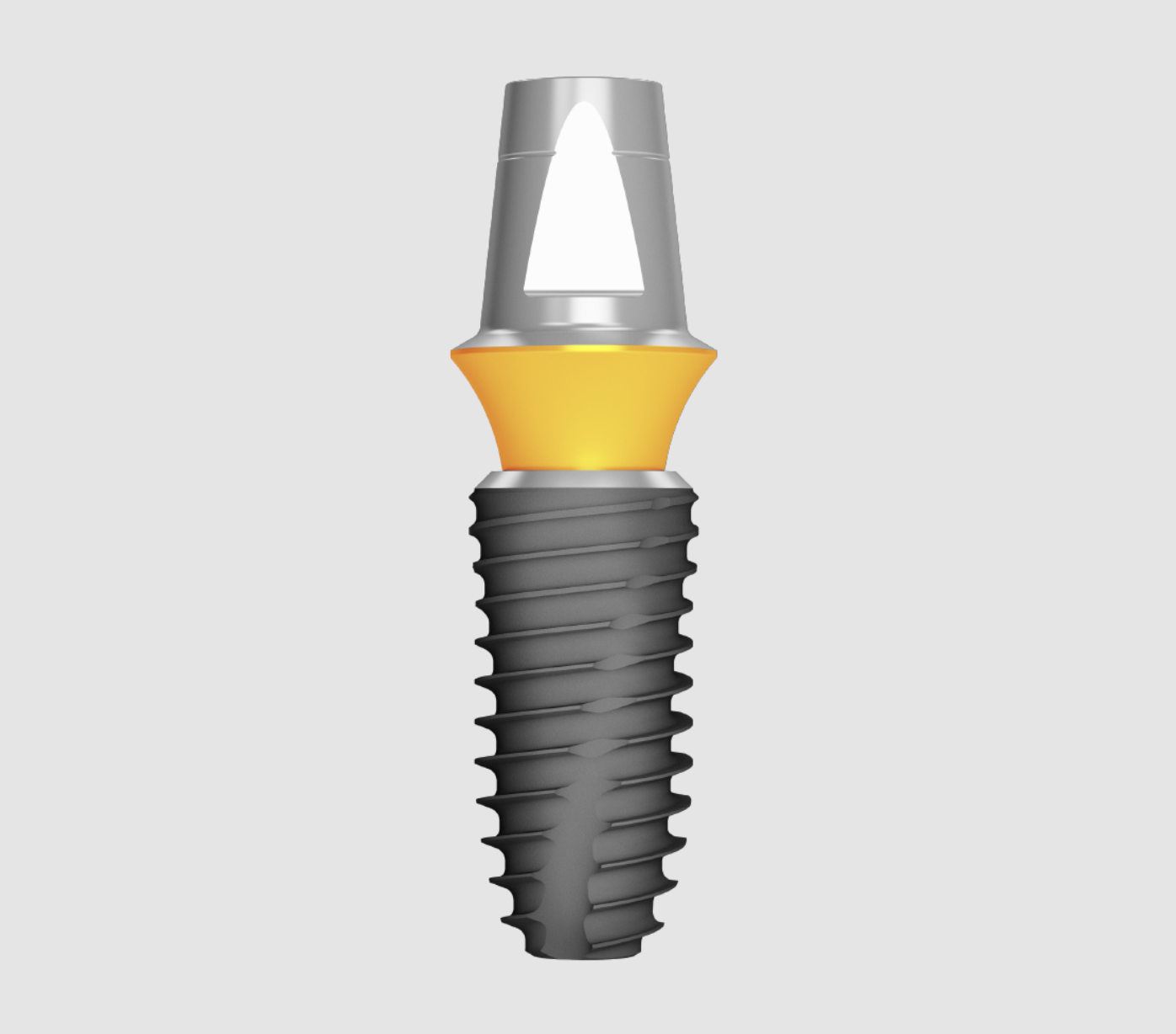 Sơ đồ cấu tạo Implant Dentium Mỹ gồm trụ Implant, khớp nối abutment và mão răng sứ